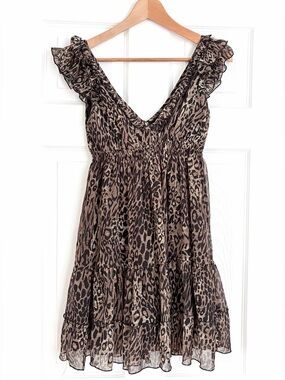 Lipsy London Leopard Babydoll Dress Size 4
